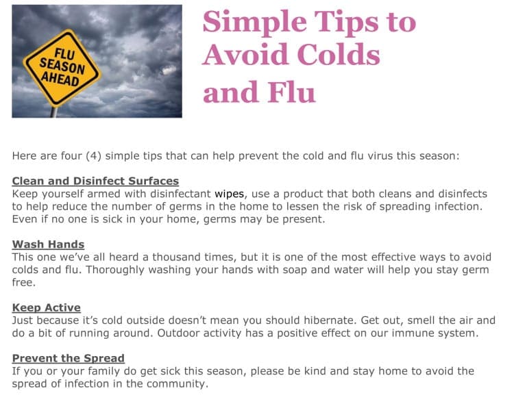 Simple Tips to Avoid Colds and Flu